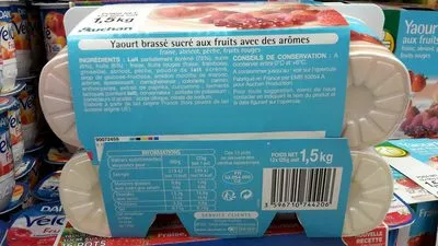 Yaourt Brassé aux Fruits Pouce, Auchan 1,5 kg (12 *x125 g), code 3596710744206