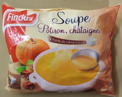 Soupe Potiron, Châtaignes & Pointe de Crème Fraiche Findus 600 g, code 3599740009536