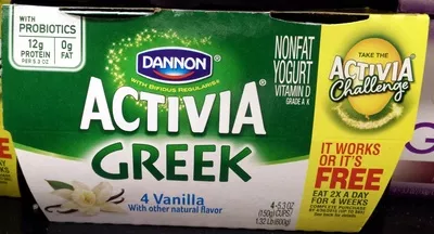 Activia Greek Vanilla Activia, Dannon, Danone 4 x 5.3 oz (4 x 150 g), code 36300416