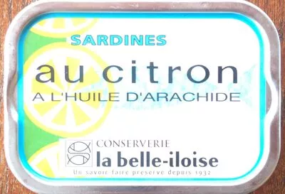 Sardines au citron à l'huile d'arachide La Belle-Iloise 115 g, code 3660088100114