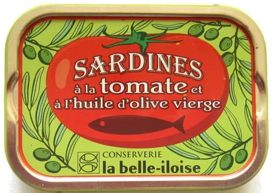 Sardines à la tomate et à l'huile d'olive vierge La Belle-Iloise 115 g, code 3660088101548