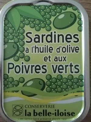 Sardines à l'huile d'olive et au poivre vert La belle-iloise , code 3660088110687