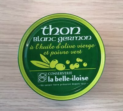 Thon blanc germon à l’huile d’olive vierge et poivre vert La belle-iloise 160 g, code 3660088110908