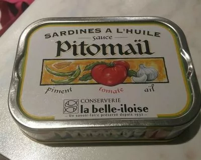 Sardines à l huile sauce pitomail La belle-iloise , code 3660088112001