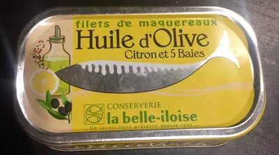 Filets de maquereaux Huile d’Olive, Citron et 5 baies La Belle-Iloise 118 g, code 3660088138599