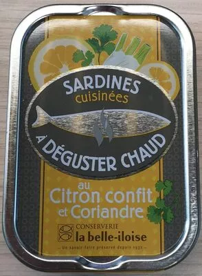 Sardines cuisinées à déguster chaud au citron confit et coriandre La Belle Iloise 115 g, code 3660088139381