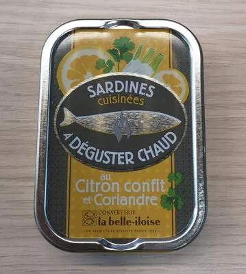 Sardines cuisinées à déguster chaud au citron confit et coriandre La belle-iloise 115 g, code 3660088139459
