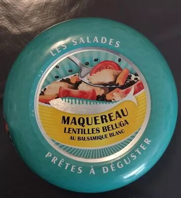 Les salades prêtes à déguster - Maquereau, lentilles beluga au balsamique blanc La belle-iloise 165 g, code 3660088139565