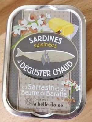 Sardines cuisinées à déguster chaud au sarrasin et au beurre de Baratte La belle-iloise 115 g, code 3660088144477