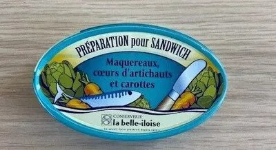 Préparation pour sandwich Maquereaux, cœurs d’artichauts et carottes La belle-iloise 115 g, code 3660088145924