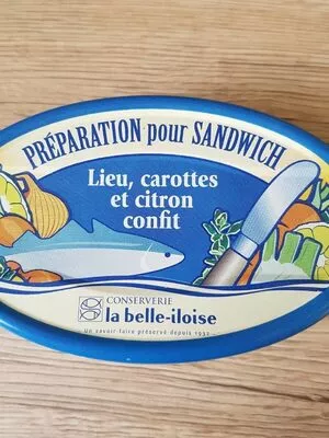 Préparation pour sandwich Lieu, carottes et citron confit La belle-iloise 115 g, code 3660088161207