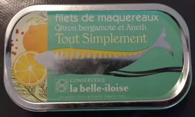 Filets de maquereaux citron bergamote et aneth Tout Simplement La belle-iloise 118 g, code 3660088161337