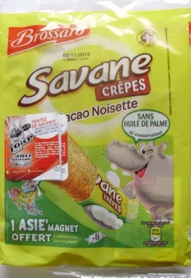 Savane Crêpes Cacao Noisette (x 8) Brossard, Savane 8 x 32 g = 256 g, code 3660140913157