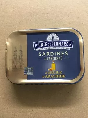 Sardine a l’ancienne huile d’arachide La pointe de penmarc h 115 g (87g égoutté), code 3660902367600