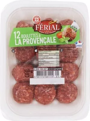 Boulettes au boeuf / porc provençale x 12 Férial, Marque Repère 300 g, code 3661112031114