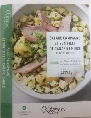 Salade Campagne et son filet de canard émincé et petits légumes Kitchen Diet 270 g, code 3700569001575