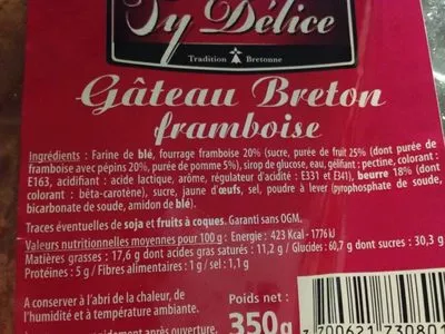 Gâteau Breton Framboise Ty Délice 350 g, code 3700621730801