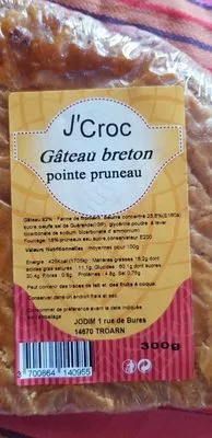 J'Croc - Gâteau Breton Pointe Pruneau Jodim 300 g, code 3700864140955