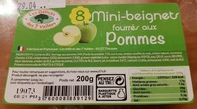 Mini-beignets fourrés aux pommes Les Délices des 7 Vallées 200 g, code 3760008859129