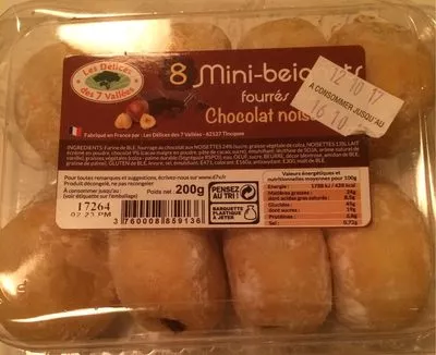 Mini beignets Chocolat noisettes Les Délices des 7 Vallées 200 g, code 3760008859136