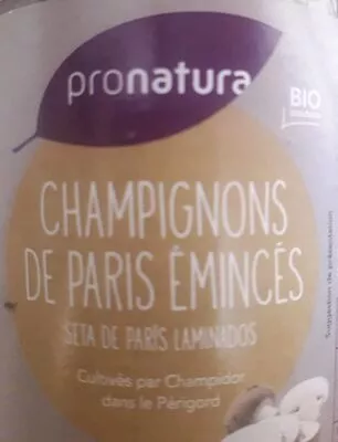 Champignons de Paris émincés Pronatura , code 3760074476084