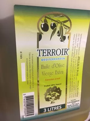 Huile d'Olive Vierge Extra TERROIR MÉDITERRANÉEN 3 litres, code 3760096290095