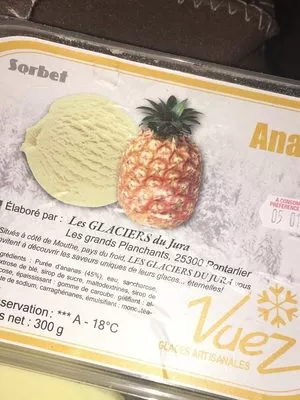 Sorbet ananas Les Glaciers du Jura 300 g, code 3760119550335