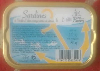Sardines à l'huile d'olive vierge extra et citron  , code 3760133675403
