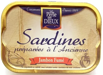 Sardines préparées à l'Ancienne (Jambon Fumé) La Perle des Dieux 115 g, code 3760148290073