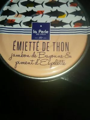 Émietté de thon au jambon de Bayonne et piment d'Espelette La Perle des Dieux 80g, code 3760148292114