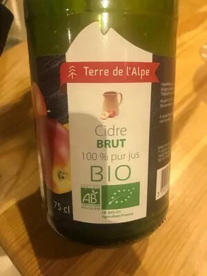 Cidre brut bio Terre de l'Alpe 75cl, code 3760165989653
