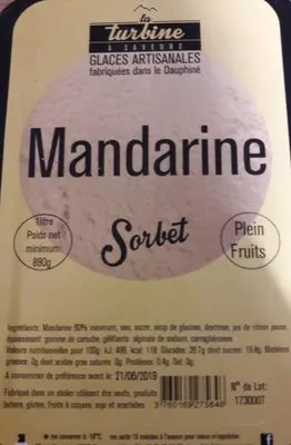 Sorbet Mandarine La Turbine à Saveurs , code 3760169275646