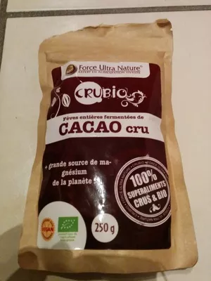 Fèves entières fermentées de cacao cru Force Ultra Nature 250 g, code 3760222090018