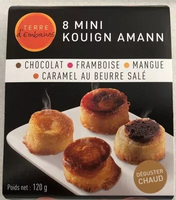 8 Mini Kouign Amann - Chocolat - Framboise - Mangue - Caramel au Beurre Salé Terre d'Embruns 120 g, code 3760246090551