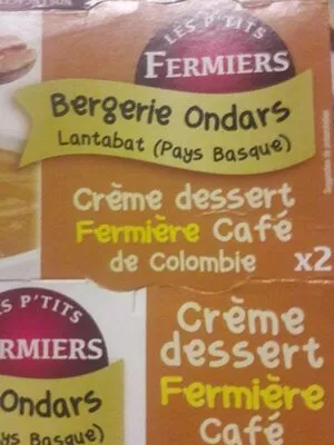 Crème dessert fermière café de colombie. Les P'tits Fermiers , code 3760284321310
