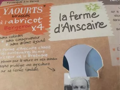 Yaourts Abricot La Ferme d'Anscaire 500 g (4 * 125 g), code 3770007066084