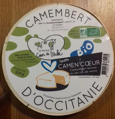 CAMEMBERT D'OCCITANIE la ferme coeur de vache 220 g, code 3770012361105