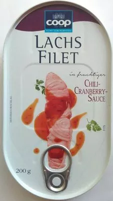 Lachsfilet in fruchtiger Chili-Cranberry-Sauce coop Feine Lebensmittel 200 g, Fischeinwaage 120 g, code 4012839569425