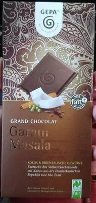 Grand Chocolat Garam Masala Kokos Gepa , code 4013320295854