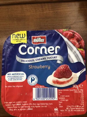 Strawberry corner yogurt Muller 143g, code 4025500245092