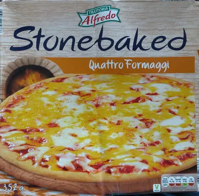 Stone baked Quattro Fromaggi Pizza Trattoria Alfredo, Lidl 352 g, code 4056489139386