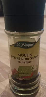 Moulin Poivre Noir en Grains Biologique  Bio Wagner 50 g, code 4068300183607