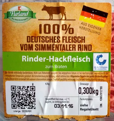 Rinder-Hackfleisch K-Purland 0,300 kg, code 4306528122108