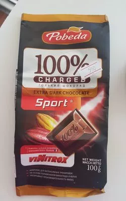 100% CHARGED Extra dark chocolate Pobeda 100 g, code 4660013945697