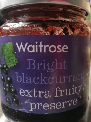 Bright blackcurrant extra fruity preserve Waitrose , code 5000169057513