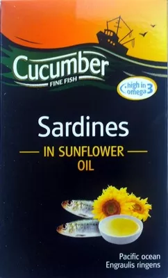 Sardines in sunflower oil Cucumber 125g, code 5000232872814