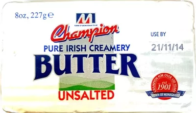 Pure Irish Creamery Butter Unsalted Champion 8 oz, code 5011099006090