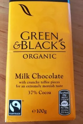 Black's Organic Butterscotch Milk Chocolate Bar Green & Black's 100 g, code 5011835104035