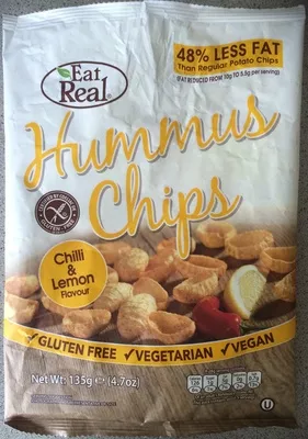 Hummus Chips Chilli & Lemon Flavour Eat Real 135 g, code 5026489483047