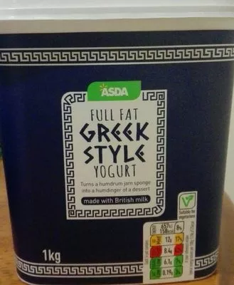 full fat greek style yoghurt Asda 100g, code 5052449437362